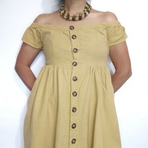 NECTAR CLOTHING LARGE YELLOW DRESS